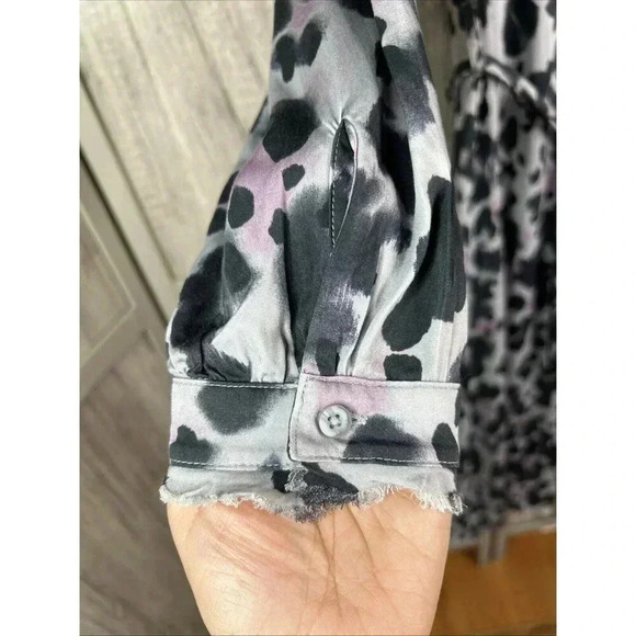 Cloth & Stone Midi Dress Animal Print Long Sleeves Ecovero Sz S - Picture 4 of 10